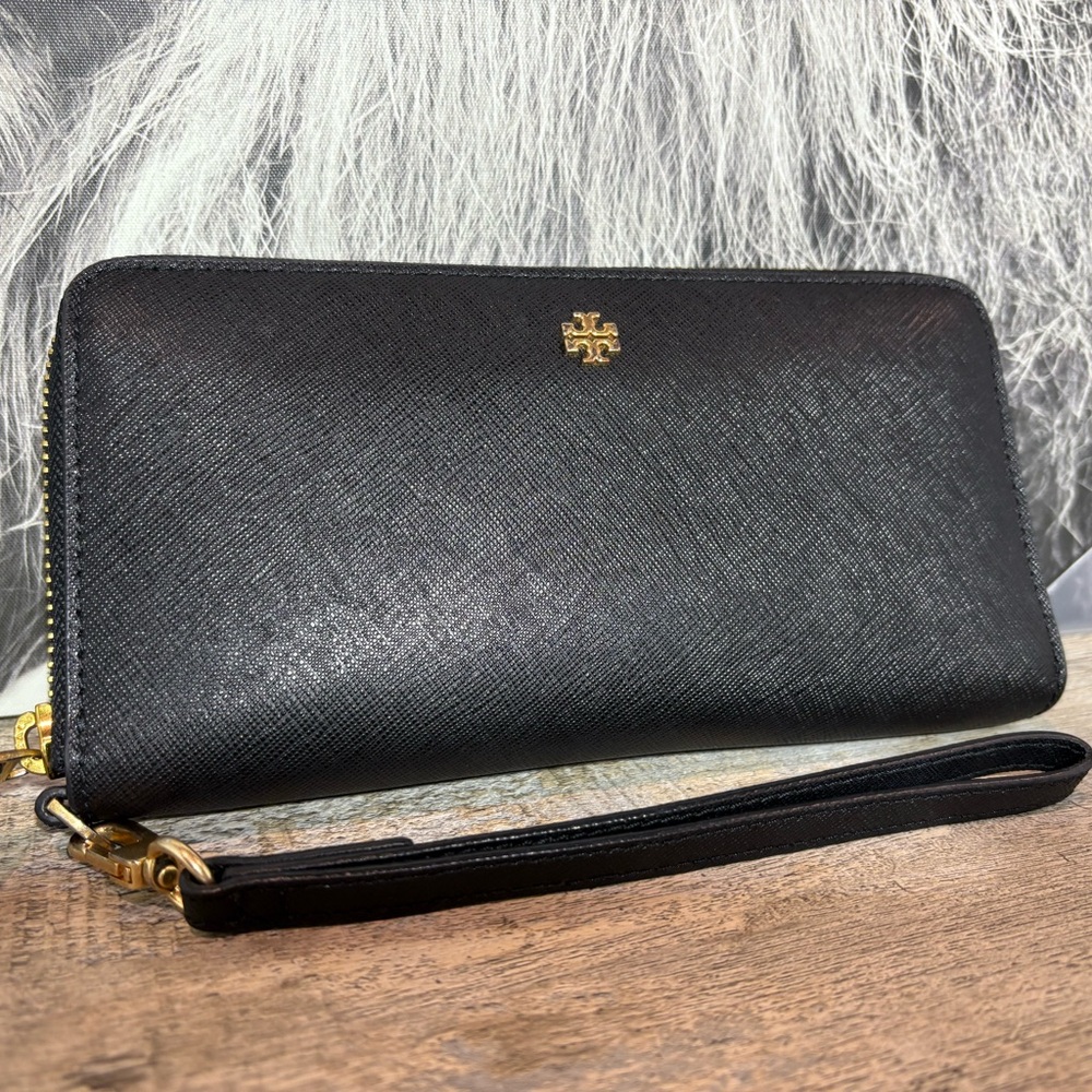 Tory Burch Black Saffiano Leather Clutch